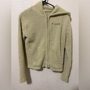 green knit sweater